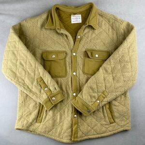 Urban Outfitters Jacket Mens Large Tan Quilted Sherpa Fleece Shacket Snap Button